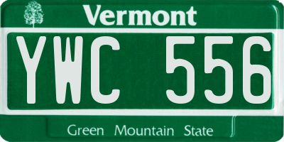 VT license plate YWC556
