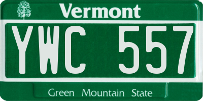 VT license plate YWC557