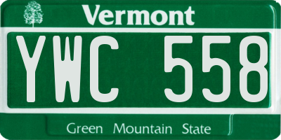 VT license plate YWC558