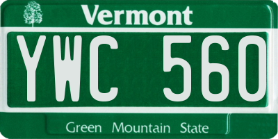 VT license plate YWC560