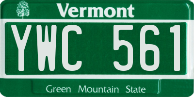 VT license plate YWC561