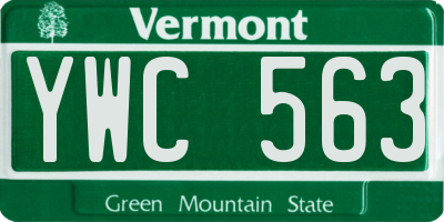 VT license plate YWC563