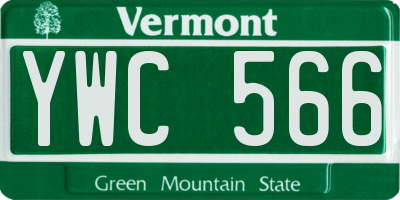 VT license plate YWC566