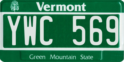 VT license plate YWC569