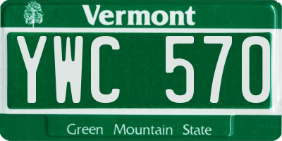 VT license plate YWC570