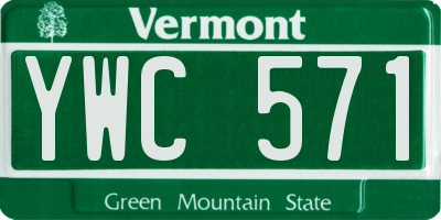 VT license plate YWC571