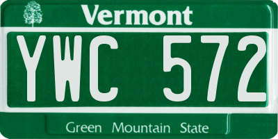 VT license plate YWC572