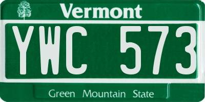 VT license plate YWC573