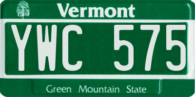 VT license plate YWC575