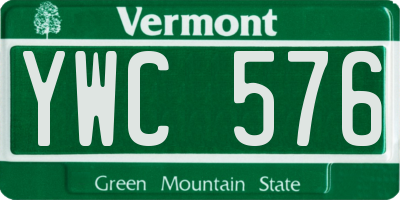 VT license plate YWC576