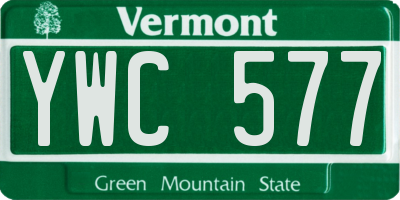 VT license plate YWC577