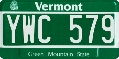 VT license plate YWC579