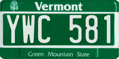 VT license plate YWC581