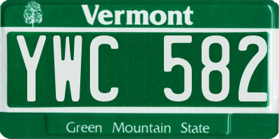 VT license plate YWC582