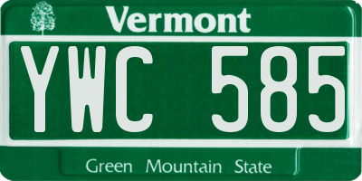 VT license plate YWC585