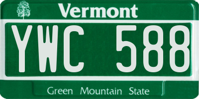 VT license plate YWC588