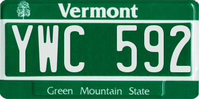 VT license plate YWC592