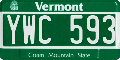 VT license plate YWC593