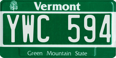 VT license plate YWC594