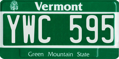 VT license plate YWC595