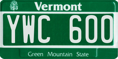 VT license plate YWC600