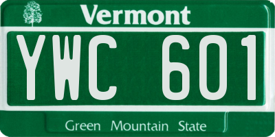 VT license plate YWC601