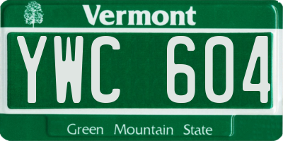 VT license plate YWC604