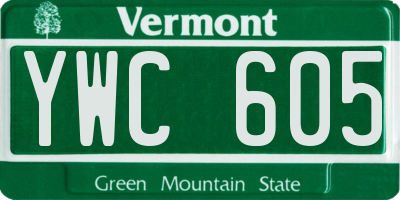 VT license plate YWC605