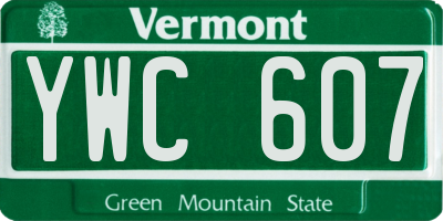 VT license plate YWC607