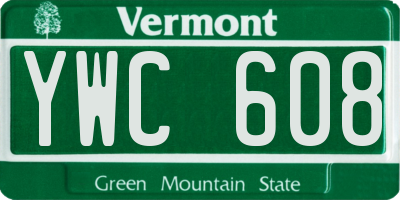 VT license plate YWC608