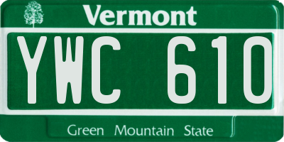 VT license plate YWC610