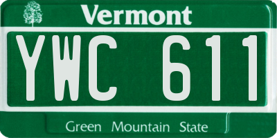 VT license plate YWC611
