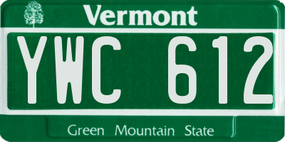 VT license plate YWC612