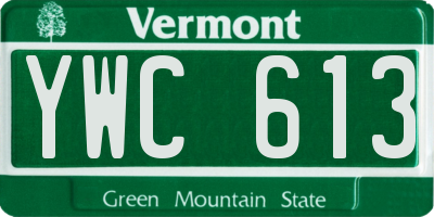 VT license plate YWC613