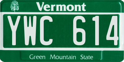 VT license plate YWC614