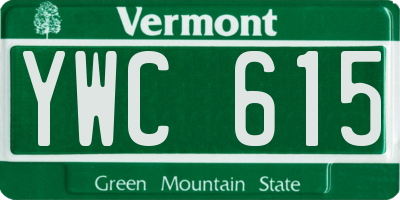 VT license plate YWC615