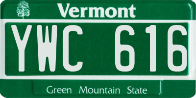 VT license plate YWC616