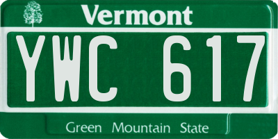 VT license plate YWC617