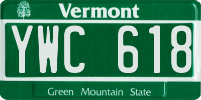 VT license plate YWC618