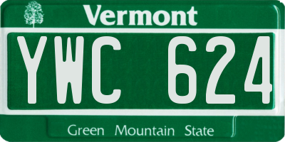 VT license plate YWC624