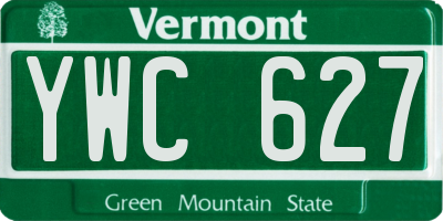 VT license plate YWC627