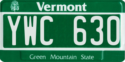 VT license plate YWC630