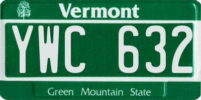 VT license plate YWC632