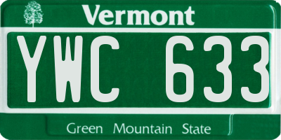 VT license plate YWC633