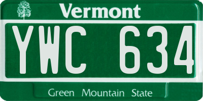 VT license plate YWC634