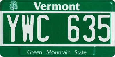 VT license plate YWC635