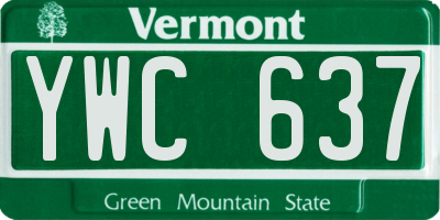 VT license plate YWC637
