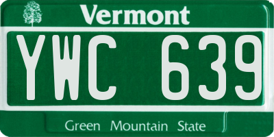 VT license plate YWC639
