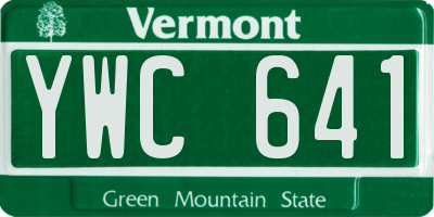 VT license plate YWC641