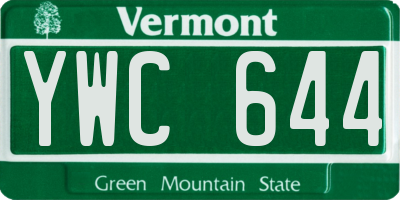 VT license plate YWC644